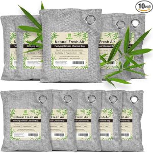 10 Pack Bamboo Charcoal Nature Fresh Air Purifying Bags Activated Charcoal Bags Odor Absorber, Moisture Eliminator,Deodorizer,Air Fresheners For Car Smell,Closet,Shoe,large Room,Pet Room
