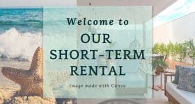Short-term rental marketing image made in Canva
